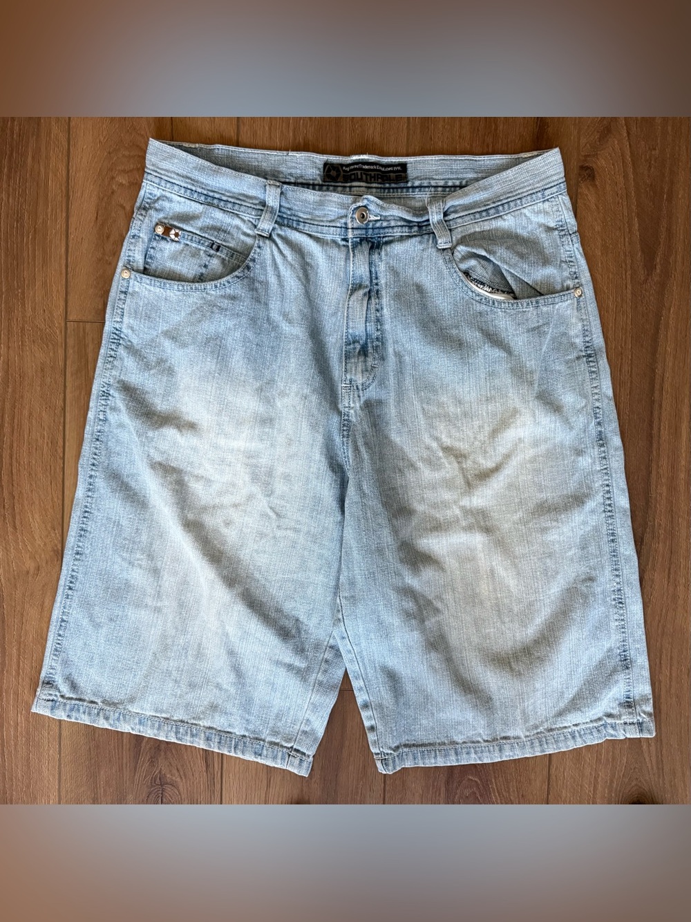 Southpole Jean Shorts Mens Size 36x12 Brown Tab Baggy Denim Y2K Jorts